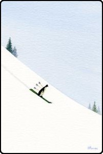 Green Skis, Penguin, Arrows-6x4